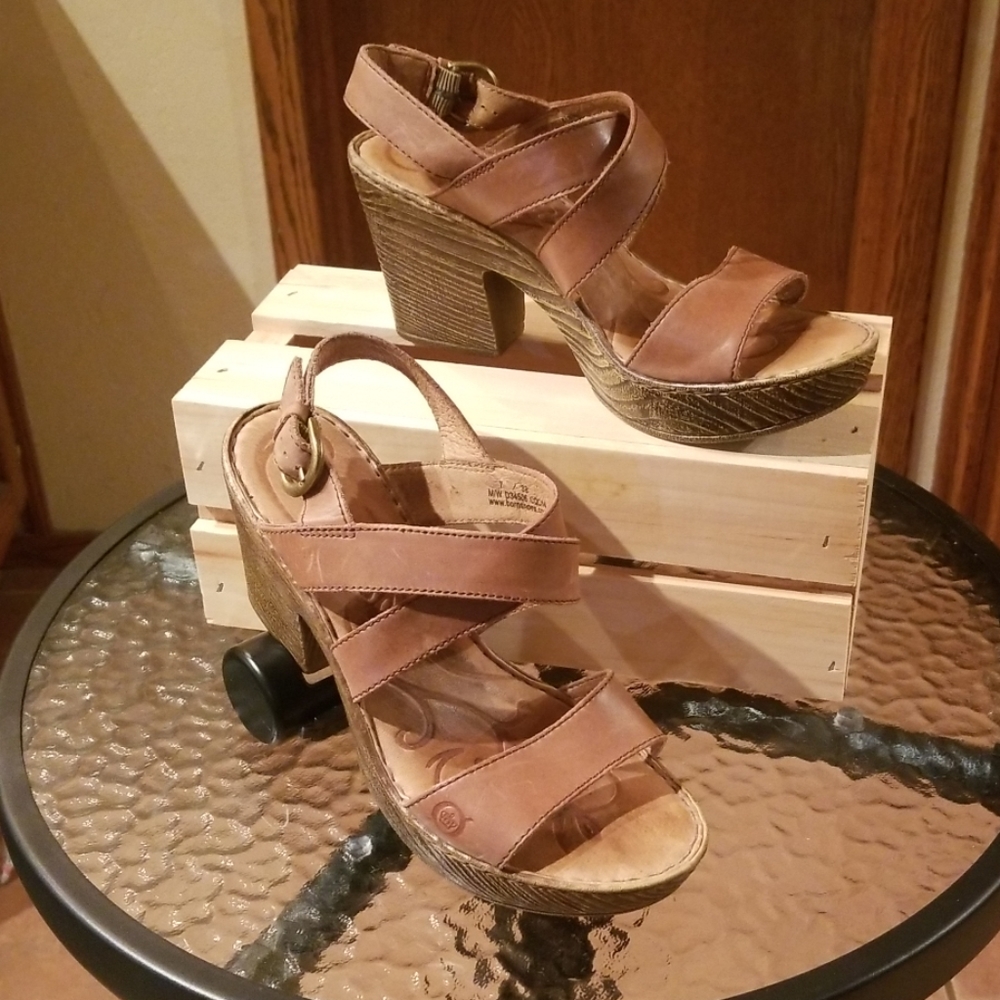Born strappy sandals with chunky heel